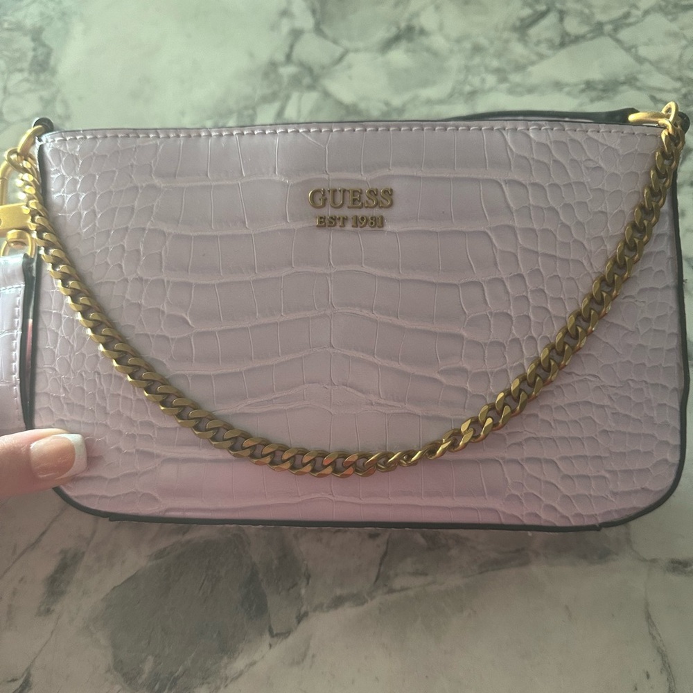 Guess Katey Mini Croc Shoulder Bag 💜 - Picture 4 of 5